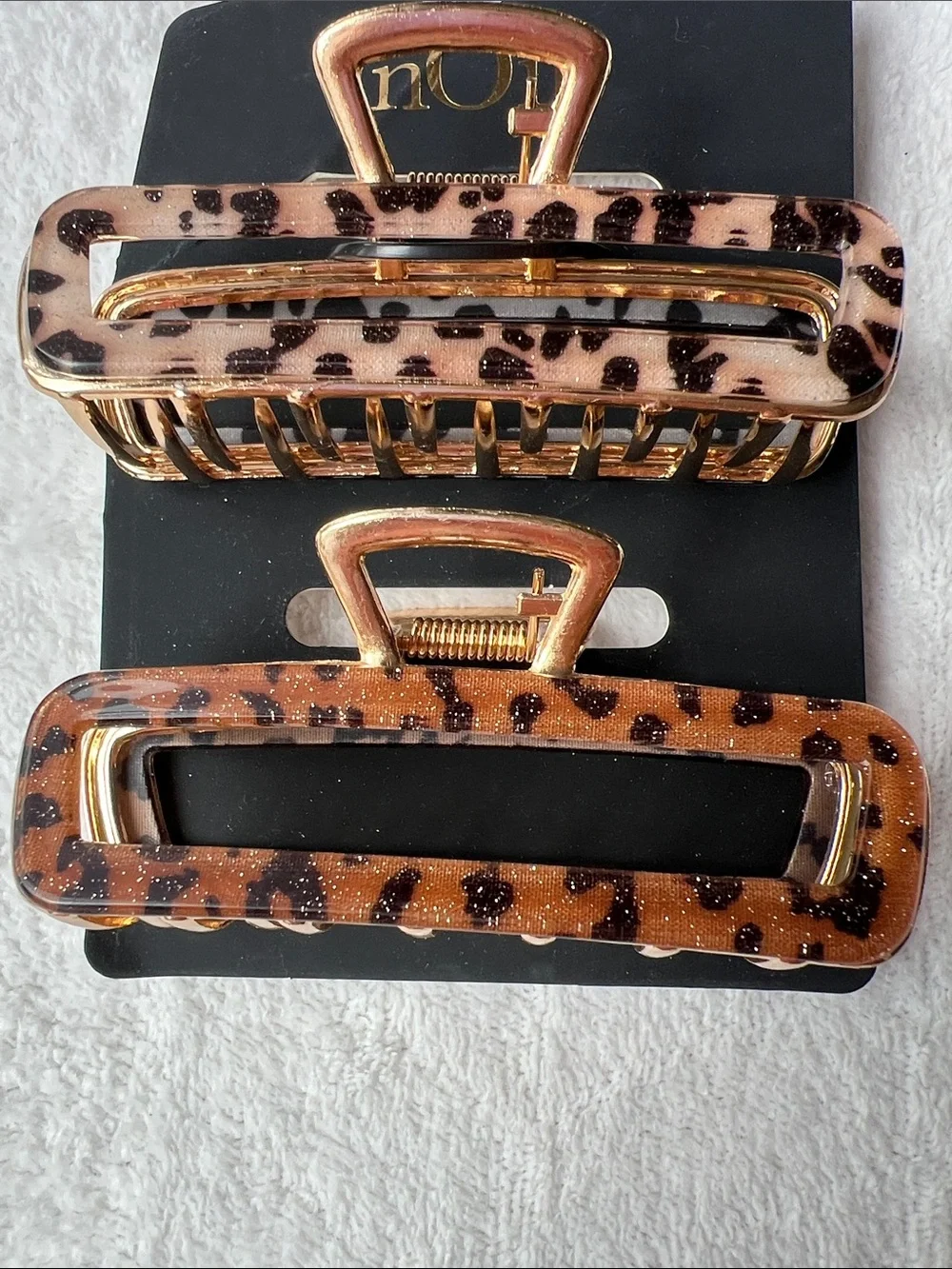 Noir Rectangle Metal Hair Clips